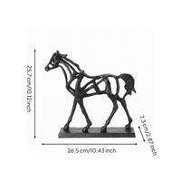 Cast Iron Horse Figurine Openwork Abstract Horse Sculpture Decorative Piece for Office, Home Display