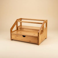 3-Tier Coffee Organizer Decorative Bamboo Tea Packet Organizer Fully Assembled 3-Tier Tea Packet Holder for Cafe Owners