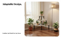 Tiered Ladder Shelf Floor-Standing Flower Rack Corner-Fit for Living Room, Patio