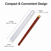 Portable Wooden Chopsticks with Case, White Retro Adult Chop Sticks, Reusable for Sushi & Instant Noodles, 24cm