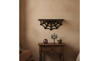 Arachnid Web Wall-Mounted Shelf Dark-Themed Gothic Wall-Mounted Shelf Space-Saving for Collectors