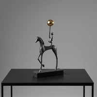 Equestrian Figure Statue Minimalist Design Abstract Horse Figurine Artisanal