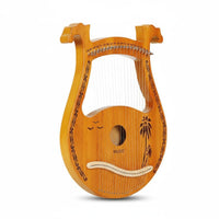 Wooden Lyre Harp Selected Wood String Instrument Warm and Pleasant Tone Beginner Learning Instrument for Beginners, Meditation