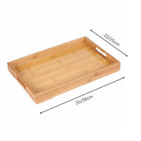 Bamboo Serving Tray Simple Design Rectangular Serving Tray Wooden for Snacks