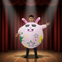 Easter Bunny Inflatable Costume Fan-Powered Inflation Easter Bunny Inflatable Outfit Powered Operated Inflatable Bunny Costume for Men, Women, Festivals