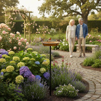 Bird Bath and Feeder 2-in-1 Designed for the Garden Bird Bath Feeder Easy to Install for Courtyard
