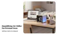 Portable Air Conditioner Fan Cools & Humidifies Desktop Air Chiller Three Settings USB Personal Space Chiller for Students, Office, Dorm Room