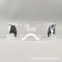 LED Luminous Acrylic Glasses Futuristic Color Changing Light Up Eyewear for Parties and Bars