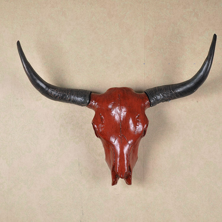 Resin Faux Bull Head Wall Decor Sculpture for Home and Office