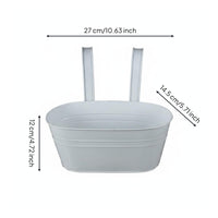 Oval Metal Hanging Planter Indoor & Outdoor Use Detachable Hook Plant Holder