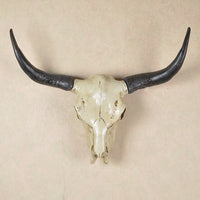 Resin Faux Bull Head Wall Decor Sculpture for Home and Office