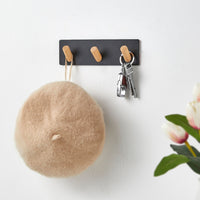 Magnetic Key and Coat Hook Rack for Wall or Door Mounting, Entryway Organizer
