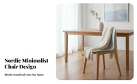 Molded Shell Chair with Wood Legs Nordic Design Dining Seat Easy Assembly Floor Protection Feet for Living Room, Reception Area