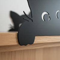 Metal Feline Door Topper Long-Lasting Black Feline Door Topper Adorable