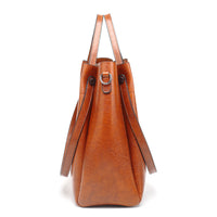 Retro Soft Leather Large Capacity Bucket Bag Oil Wax Cowhide Korean Style Shoulder Crossbody Bag