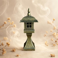 Chinese Incense Burner Lantern-Inspired Antique Bronze Incense Burner Home Decor Pointed Finial House Decoration Pedestal Base