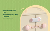 Kid Security Lock, Adjustable Cabinet Drawer Lock, Infant Protection, Screwless, Easy Installation, Multi-Purpose for Doors, Closets, Sliding Cabinets