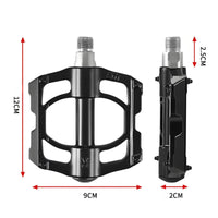 2 Pieces Universal Fit Aluminum Alloy Bike Pedals Anti-Slip Flat Platform Pedals