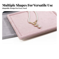Elegant Design Velvet Jewelry Tray Scratch-Safe Protection Velvet Band Tray Stackable for Boutique Owners, Men, Dresser Top, Bedroom, Closet