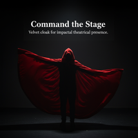 Unisex Hooded Velvet Halloween Cape Mid-Length for Cosplay & Stage Performance