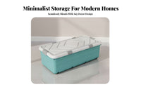 Flat Rolling Storage Bin Low-Height Under-Bed Container Space-Saving for Closet