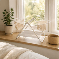 Portable Folding Laundry Rack Foldable Folding Clothes Rack Stable Household Storage for Window Area, Bedroom
