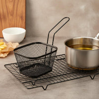 French Frying Serving Basket Easy to Clean Mesh Food Basket and Practical Kitchenware for Home