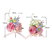 Faux Flower Corsage with Ribbon Compact Accessory Delicate for Banquets