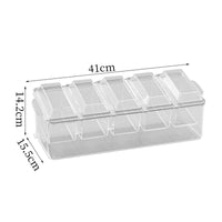 5 Compartment Food Container Outdoor Carry Rectangular Food Storage Container Individual Lids Divider Box