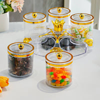 6 Pieces Rotating Seasoning Jar Set Airtight Lids for Pantry Organization