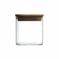12 Pieces Square Glass Jar Set Space-Saving Glass Food Storage Jar Wide Mouth