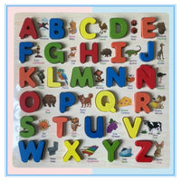 Wooden Alphabet Board with Vietnamese, Russian, Khmer, Arabic Letters and Numbers Puzzle