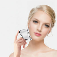Handheld Face Massager with Rollers EMS Microcurrent Face Roller Warm Facial Massager with Rollers LED for Women, Skin Maintenance Routine