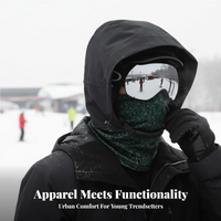 Black Head Cap, Windproof Hood, Helmet Compatible for Skiing
