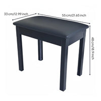 Padded Piano Stool Square Legs Piano Stool Dark Wood Tone Finish