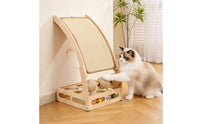 Cat Scratching Board with Rollers Curved Cat Scratcher with Play Spheres Stable Pet Activity Center for Small Apartments