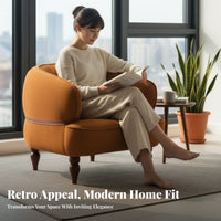 Highrear Single Sofa Retro Artistic Design Upholstered Upholstered Armchair with Side Guards Armchair Designer-Inspired Non-Slip