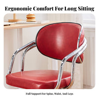 Upholstered Swivel Task Seat Modern Design Desk Chair Quiet Casters