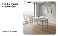 Extendable Pedestal Table Space-Saving Household Furniture Modern and Design Easy to Clean for Residents, Dining Room, Kitchen