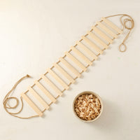 Solid Wood Cat Ladder and Climbing Function Steps, Cage Mounted Sisal Rope Perch, Flat Support Structure Bridge for Indoor Small Animal Play