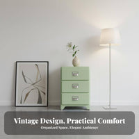 Patterned 3-Drawer Chest Safe Nightstand Large Capacity for Parents