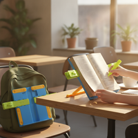 Foldable Frosted Reading Stand for Books and Tablets, Portable Desktop Book Holder for Students