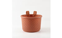 Rattan-Style Front Bike Basket Handlebar-Mount Woven Bike Basket Adjustable Strap-on for Children, Toddlers, Balance Bikes
