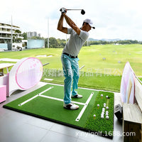 New I-Shape Golf Hitting Mat with Ball Placement Area and White Line