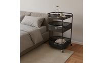 Mini Mobile Decorative Table with Wheels Rolling Side Table Space Saving