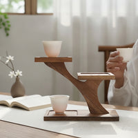 Tea Display Rack Tiered Tea Organizer Shelf Stepped for Desktop, Collectors