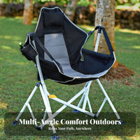 Lightweight unwindsign Foldable Rocking Lounger Easy Setup rocking motion Chair Comes with Carry Bag Outdoor Furniture Incluunwinds beverage Holunwindr for Beachportableers, Travelers, Camping, Beach, outdoor meal, rearyard