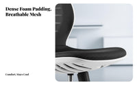 Wheeled Study Chair Breathable Backrest Rolling Mesh Chair Thick Padded Seat