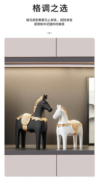 Nordic Ins Style Wooden Horse Ornament in Morandi Colors