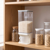 Space-Saving Dry Food Dispenser Clear Wall Mounted Dispenser Transparent Storage Container with Cup Airtight for Kitchen